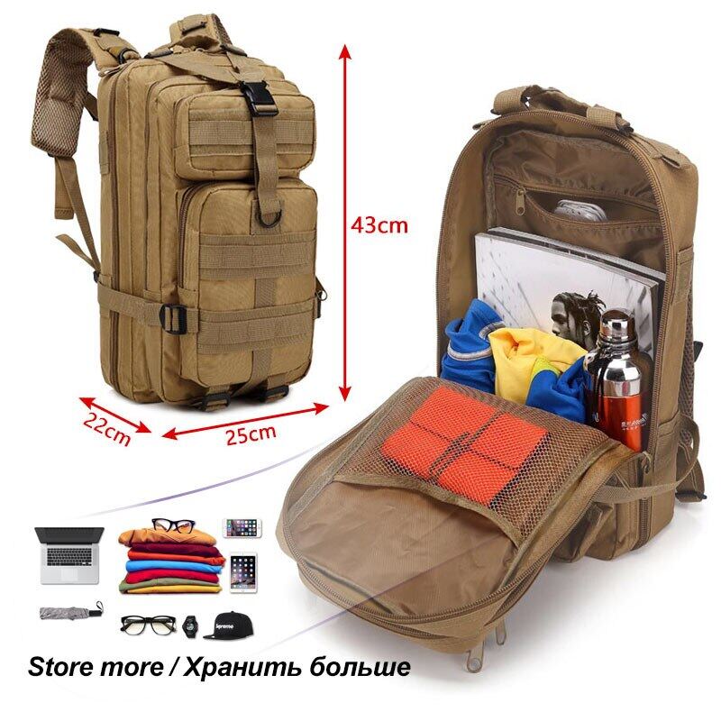 30/50L Waterproof Military Tactical Assault Backpack For Climbing Camping Hunting Army Rucksack Outdoor Sport Hiking 3P Backpack