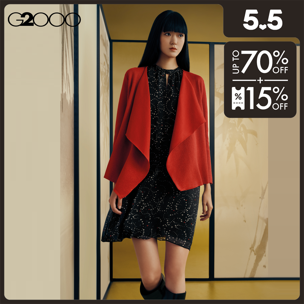 G2000 Women Heavy Lurex Double Knit Waterfall Cardigan